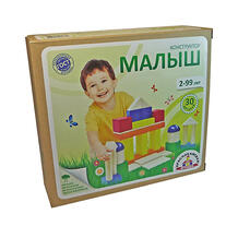 Деревянный конструктор "Малыш", 30 деталей Краснокамская игрушка 7140525