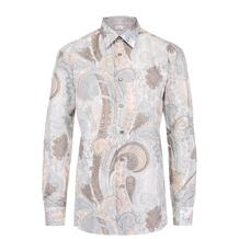 Рубашка из смеси льна и хлопка Brioni 2005175
