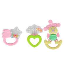 Набор погремушек-прорезывателей S+S Toys цвет: розовый (3 шт) 10193577