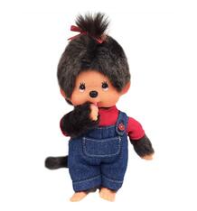 Мягкая игрушка Monchhichi Девочка в комбинезоне и красной футболке 20 см 9989607