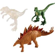 Игровой набор Jurassic World мини-динозавров в упаковке из 3-х штук коричневый/зеленый с бивнями/темно-коричневый 9130069