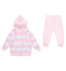 Комплект кофта/брюки Чудесные одежки Розовые мишки, цвет: белый/розовый 10076466