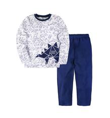 Пижама джемпер/брюки Bossa Nova Оригами, цвет: синий/белый 10063443