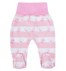 Ползунки Чудесные одежки Розовые мишки, цвет: белый/розовый 10075530