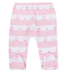 Ползунки Чудесные одежки Розовые мишки, цвет: белый/розовый 10075455