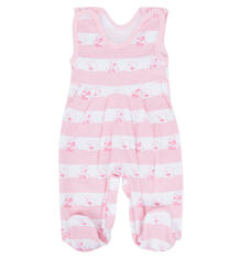 Ползунки Чудесные одежки Розовые мишки, цвет: белый/розовый 10075593