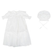 Комплект платье/чепчик Ангел Мой, цвет: белый 9621594