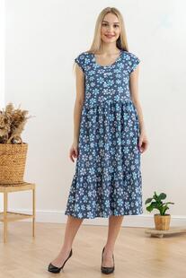Платье трикотажное Джустина (голубые цветы) Инсантрик 41043