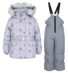 Комплект куртка/полукомбинезон Ursindo Снежинка, цвет: серый 9875622