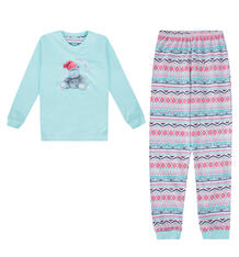 Пижама джемпер/брюки Cornette Hippo, цвет: бирюзовый/розовый 9740457
