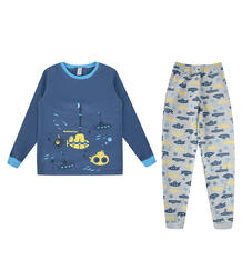Пижама джемпер/брюки Crockid, цвет: синий/серый 9875343