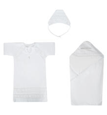 Крестильный набор пеленка/рубашка/шапка Leo, цвет: белый LÉO 7544701