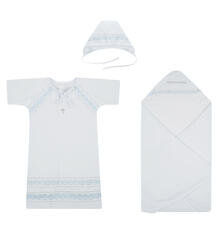 Крестильный набор пеленка/рубашка/шапка Leo, цвет: белый LÉO 7546501