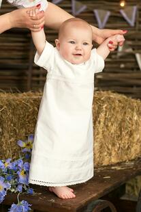 Рубашка крестильная Alivia Kids Ажурный хлопок, цвет: белый 9532686