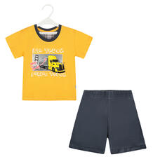 Пижама футболка/шорты Cornette On The Way, цвет: желтый/серый 8284555