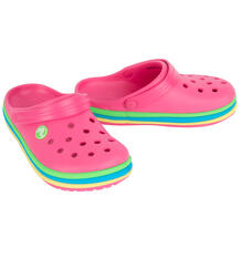 Сабо Crocs CB Rainbow Band Clog K PdP, цвет: розовый 8503345