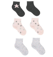 Комплект носки 3 шт. Bossa Nova, цвет: серый/фиолетовый/розовый 8491801