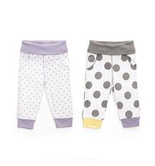 Комплект брюки 2 шт Happy Baby, цвет: белый/фиолетовый 8133223