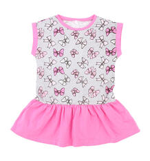 Платье Leader Kids Бантики, цвет: серый/розовый 7127431