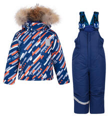 Комплект куртка/полукомбинезон Stella Космос, цвет: синий/оранжевый 6613459