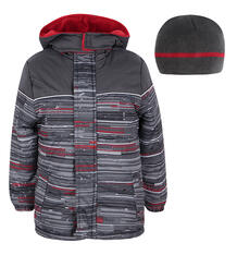 Куртка куртка/шапка iXTREME by Broadway kids, цвет: серый/красный 7755433