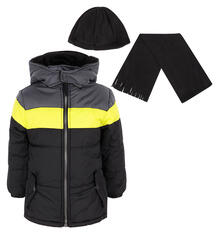 Куртка куртка/шапка/шарф iXTREME by Broadway kids, цвет: серый/желтый 7754809