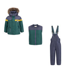 Комплект куртка/жилет/полукомбинезон Fobs, цвет: зеленый 6190999
