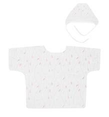 Комплект распашонка/чепчик Чудесные одежки, цвет: белый/розовый 4883305