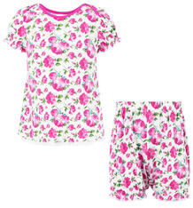 Пижама футболка/шорты Leader Kids Шляпки, цвет: розовый/белый 4380067