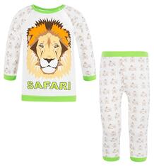 Пижама брюки/кофта Leader Kids Сафари, цвет: белый 4483615