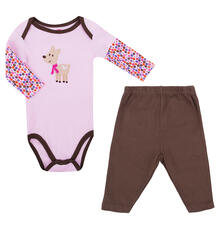 Комплект боди/брюки Hudson Baby, цвет: розовый 1421048