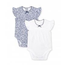 Боди в цветочек и горошек, 2 шт., белый, синий MOTHERCARE 615078