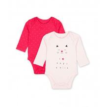 Боди "Сердечки", 2 шт., красный, розовый MOTHERCARE 613425