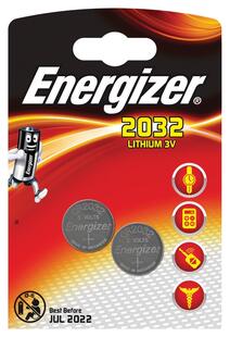 Батарейки Energizer Miniatures Lithium типа CR 2032, 2 шт. в упаковке 552119