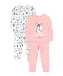 Пижамы "Пингвины", 2 шт., белый, розовый MOTHERCARE 606858