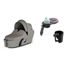 Люлька Stokke XPLORY V6, Brushed Grey с подстаканником и столиком-подносом 606190