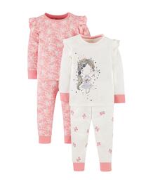 Пижамы "Девочка и цветы", 2 шт., розовый, белый MOTHERCARE 598799