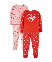 Пижамы "Сердечки", 2 шт., розовый, красный MOTHERCARE 598779