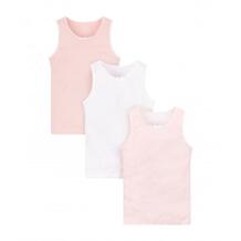 Майки, 3 шт., розовый, белый MOTHERCARE 563102