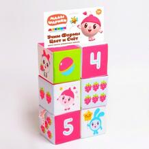 Игрушка кубики "Малышарики: Учим формы, цвет и счет" Мякиши 595587