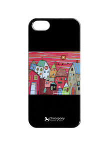 Чехол для iPhone 5/5s "Розовый город" Арт. Black5-082 Chocopony 4244434
