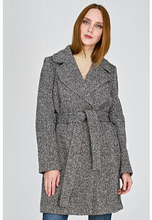Полушерстяное пальто с поясом La Reine Blanche 316496