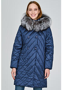 Утепленное пальто с отделкой мехом лисы LAURA BIANCA 317358