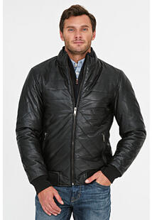 Утепленная кожаная куртка с отделкой трикотажем Urban Fashion for Men 311160