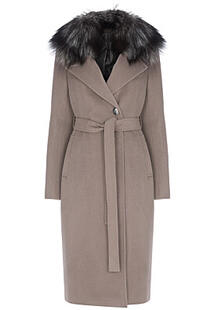 Утепленное пальто с отделкой мехом чернобурки Pompa 307203