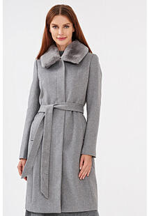 Полушерстяное пальто с отделкой мехом кролика La Reine Blanche 307230