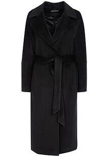 Полушерстяное пальто с поясом La Reine Blanche 307267