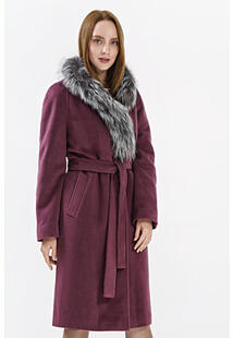 Утепленное пальто с отделкой мехом чернобурки Pompa 305188