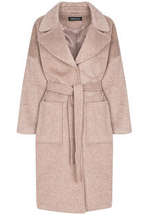 Полушерстяное пальто с поясом La Reine Blanche 305196