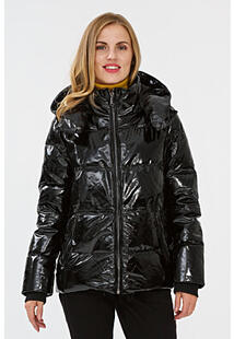 Утепленная кожаная куртка с отделкой трикотажем La Reine Blanche 308032